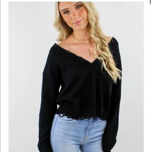 Black Distressed sweater